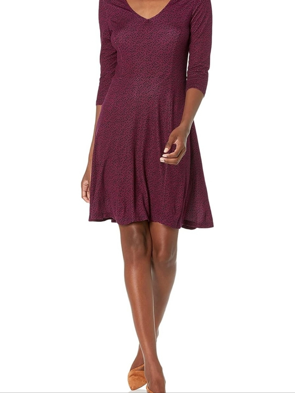 Women's Purple Floral Fit-and-Flare Dress